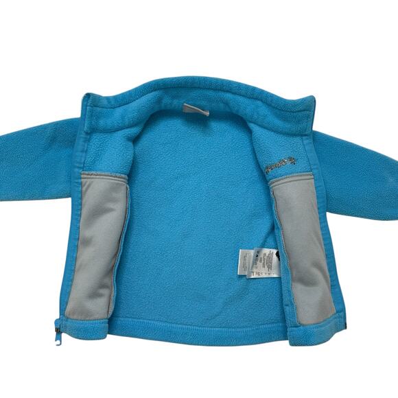 COLUMBIA Water Blue Fleece Jacket Size 24 Months Full Zip Pockets Soft Unisex - Picture 2 of 5